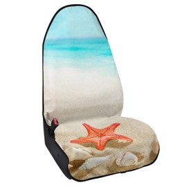 Yewattles Beach Starfish Waterproof Sweat Towel Seat Cover After Workout Outdoor Sport Activities for Kid Dog Non-Slip Universal Fit Car Van Truck SUV Seat Machine Washable Car Seat Protector