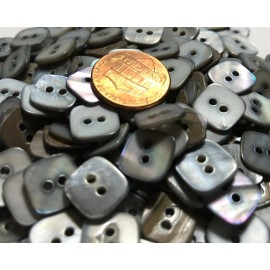 Unbranded 8 PC ONLY Square Iridescent Gray MOP Shell Buttons 10.5mm Almost 7/16" 11679