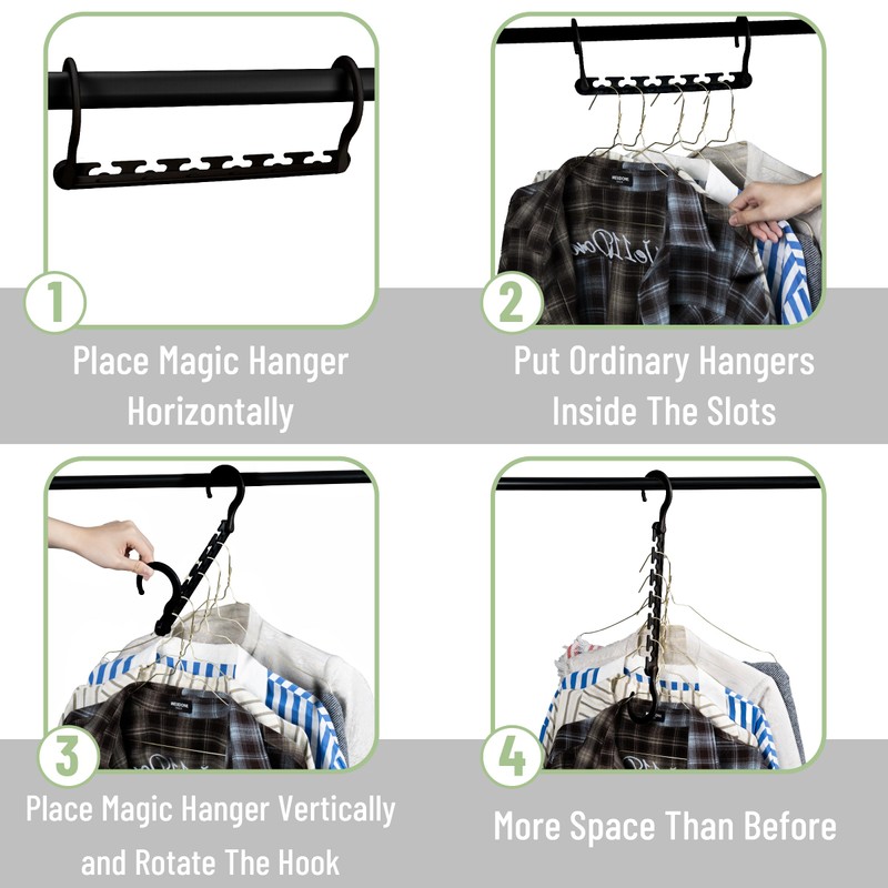 Mr. Pen- Space Saving Hangers for Clothes, 12 pcs, Black,