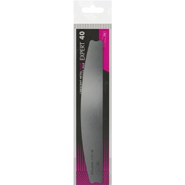 Staleks - Lima de uñas MEZZALUNA de acero inoxidable, EXPERT 40, adecuada para esterilización, acabado pulido suave, forma ergonómica, 1 unidad