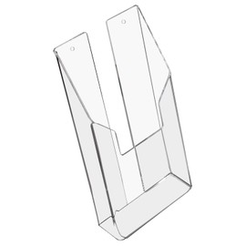 HMF 46841 Wall Brochure Holder Acrylic DIN A6 Portrait Format 11 x 20 x 3.5 cm Transparent