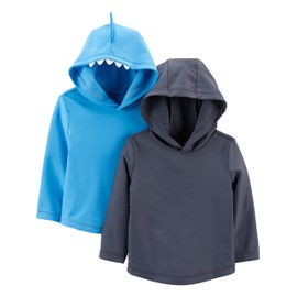 Simple Joys by Carter's Boys' 2-Pack Assorted Rashguard Sets, Navy/Shark, 6-9 Months