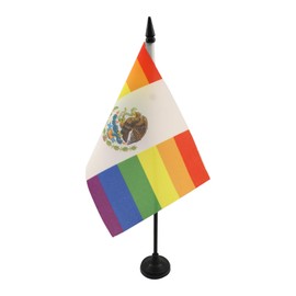 AZ FLAG Table Flag Mexico Rainbow 21 x 14 cm - SCHWUL Table Flag 14 x 21 cm - Flags
