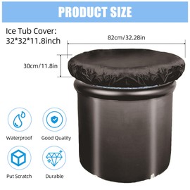 NICENEEDED Cover for Ice Bath, Outdoor, Waterproof, 210D Oxford Fabric, Bathtub, Foldable Cover, Portable Cold Plunge Tub Covers