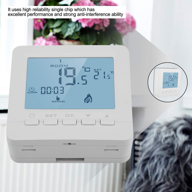 LCD Thermostat, Holiday Mode Thermostat for Maison for Temperature Control