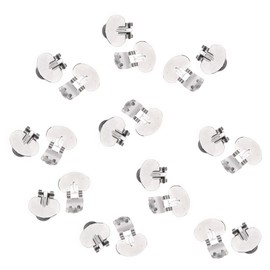 Micro Trader 20 x Stainless Steel Decor Blank Shoe Clips Wedding Brooch Fower Clips Bridal Accessories, Stainless Steel