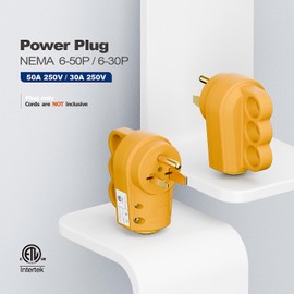 Nema 6-30P Male Plug + 6-30R Female Socket (2 in 1), 30/50Amp 250V Welder Plug & 30A 250V Welder Socket