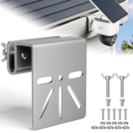 Gutter Mount for Security Cameras,Stainless Steel Eufy Camera Mount,No Drill Universal Mounting Bracket Compatible with Eufy S340/SoloCam E30, Reolink TrackMix, Tapo C425 & Solar Panels
