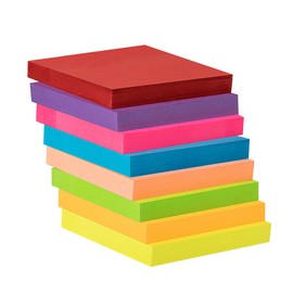 ZCZN 8 Assorted Colour Sticky Notes, 76 x 76 mm,100 Sheets/Pad Self-Sticky Notes, 8 Pads