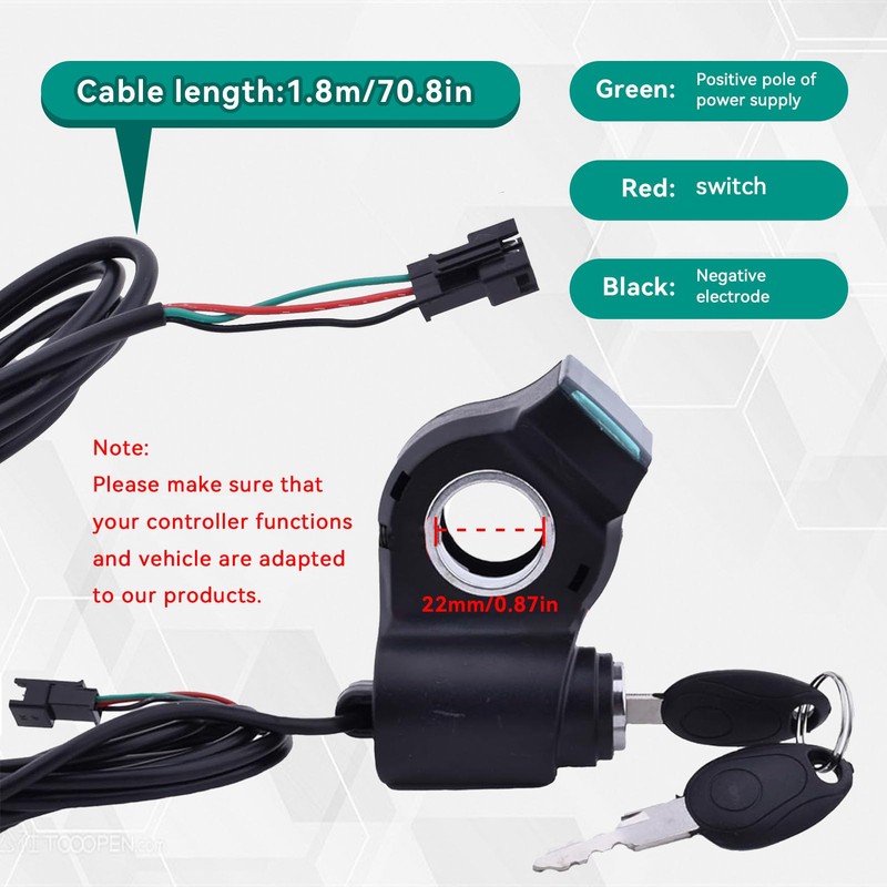 Frdhee E Bike Voltage Display, Electric Bike Thumb Throttle LCD