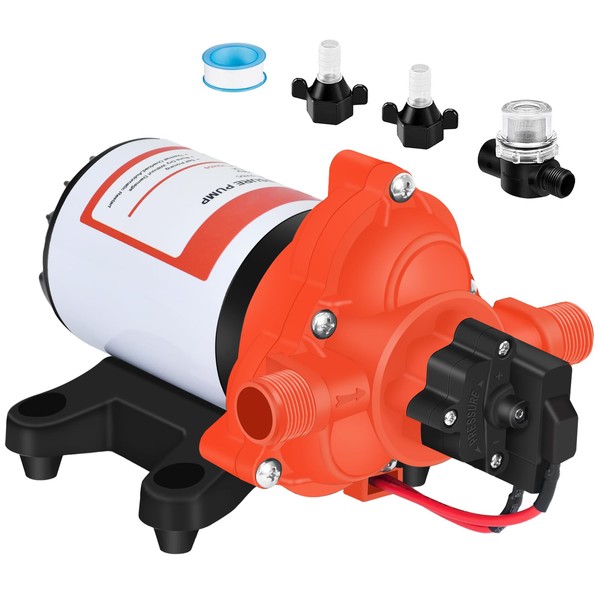 DC 12V RV Water Pump 3.5GPM 45PSI, 12 Volt On