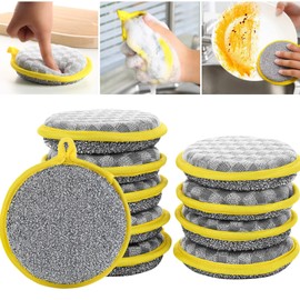 SHANDABULIU - Genérico Trapo de Limpieza, 10 Pcs Trapos de Limpieza de Alambre Multiusos, Esponja Lavavajillas de Doble Capa, Fácil de Espumar y Limpiar
