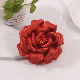 Camellia Flower Brooches and Pins for Women | Hat and Hair Pins | Flower Clips for Clothes, 1 Count (Pack of 1), Polyester, no gemstone