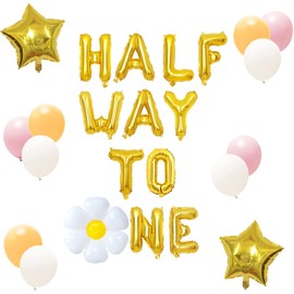 Half Birthday Decorations,Baby Girl 1/2 Birthday Decorations 6 Month Birthday Decorations,Daisy Birthday Party Decorations