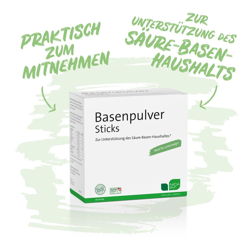 NICApur Base powder sticks - to support the acid-base balance