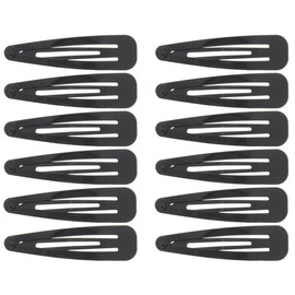 Topkids Accessories Large Hair Snap Clips Big Snap Clips Women Girls Kids Sectioning Slide Grip Fringe Styling Fine Hair Thick Hair Bendies Sleepies Epoxy (12pc Black Enamel)