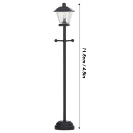 Dollhouse Street Light, 1/12 Scale LED Miniature Dollhouse Street Lamp Outdoor Passage Lantern Post Decoration Black