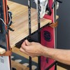 Teal Triangle Freestanding Ski Organizer, Floor Stand Storage Rack for
