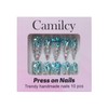 CAMILCY Handmade Nails Press on Long pointed tip Pink Hand