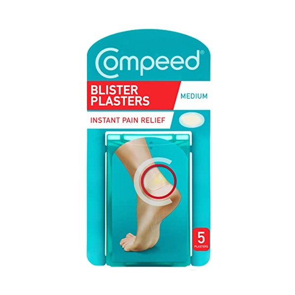 Compeed Medium Size Blister Plasters, 5 Hydrocolloid Plasters, Foot Treatment,