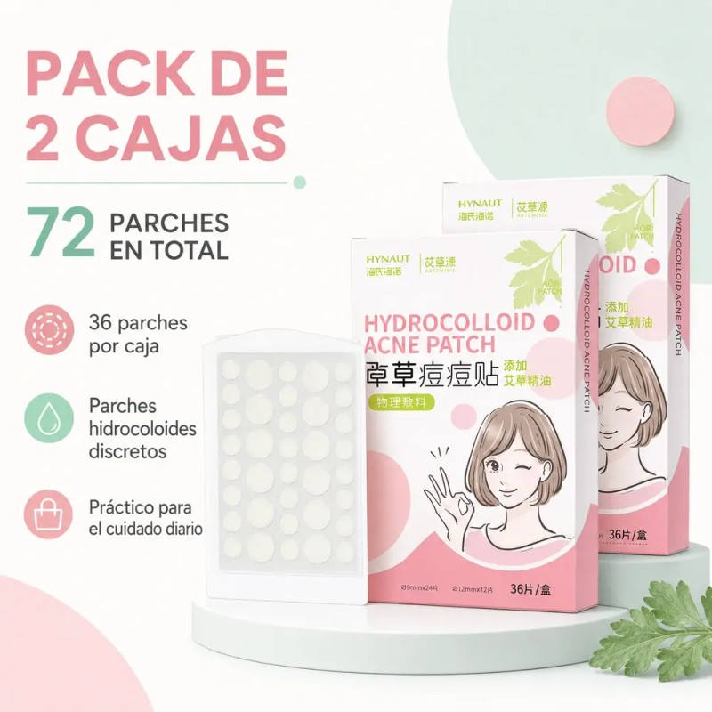 Parches Hidrocoloides Acne Artemisa 2 Cajas 72 Pzs