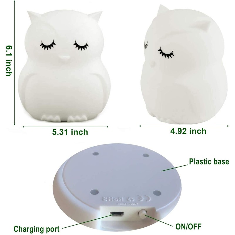 Tianhaixing Animal-Shaped Big Night Light for Children/Adults, Rechargeable LED Soft