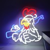 Chicken Shooting Neon Sign for Game Room, Rifle Led Sign