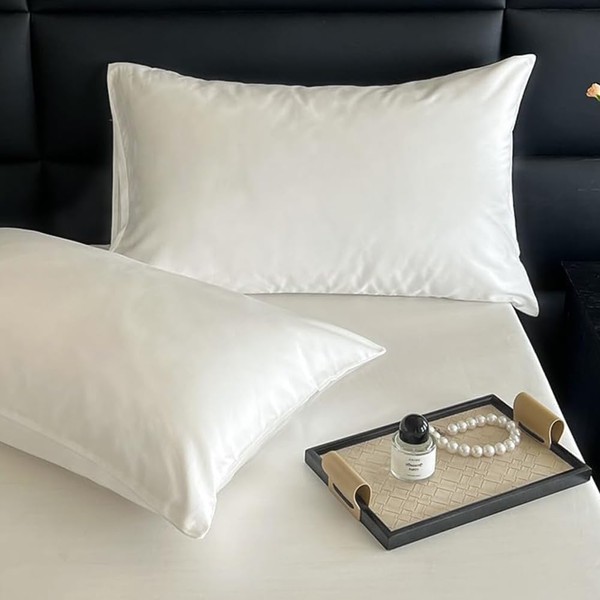 Set of 2 Pillow Cases 100% Cotton Sateen Weave 100