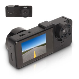 4K Dash Cam Front and Rear, 3 Lens Highly Sensitive Dash Camera, Circulate Recording, 1080P HD Screen, 170 Deg Wide Angle, Parking Monitoring, G Sensor, Night View