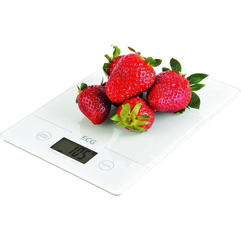 ECG White KV 117 Slim Kitchen Scales Glass