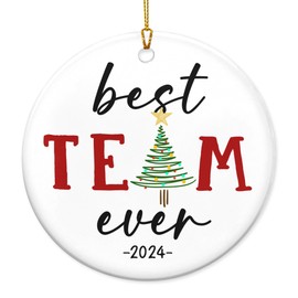 TEEZWONDER Team Gifts for Employees, Coworkers Christmas Ornaments 2024 - Christmas Coworker Appreciation, Team Gifts, Group Gifts for Coworkers - Christmas Decorations Ceramic Ornaments