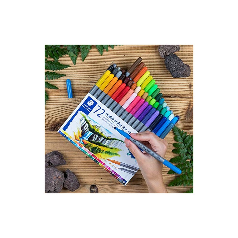 STAEDTLER 3200 TB72 Design Journey Double-Ended Fibre-Tip Pens with Two