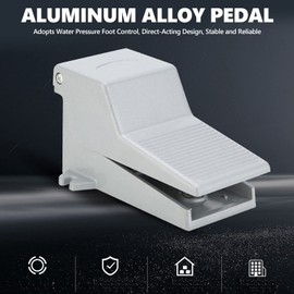 Foot Valve Pneumatic Foot Pedal Valve Kit Foot Pedal Air Valve 2-Position 5-Way Aluminium Pedal Pneumatic Tool with Cover Lock