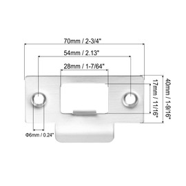 PATIKIL 2-3/4" Door Lock Strike Plate,1 Pcs Stainless T Strike Deadbolt Strike Plate,Door Backplate with Screw for Interior Exterior Door Use(Large Hole), Silver