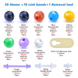 MATIFANER Chemistry Molecular Model Kit (136 Pcs) for Student and Teacher,Organic and Inorganic Chemical Learning Set,Motivate Enthusiasm for Learning Chemistry and Raising Space Imagination