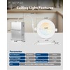 12 Pack 4 Inch Ultra-Thin LED Recessed Ceiling Light with