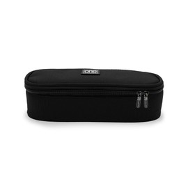 Blasetti One Color Strong Round Black Pencil Case - Durable and Practical, 900D Oxford Polyester, Double Zip, Elegant Design, 22.5 x 10.5 x 6 cm, Black, Modern