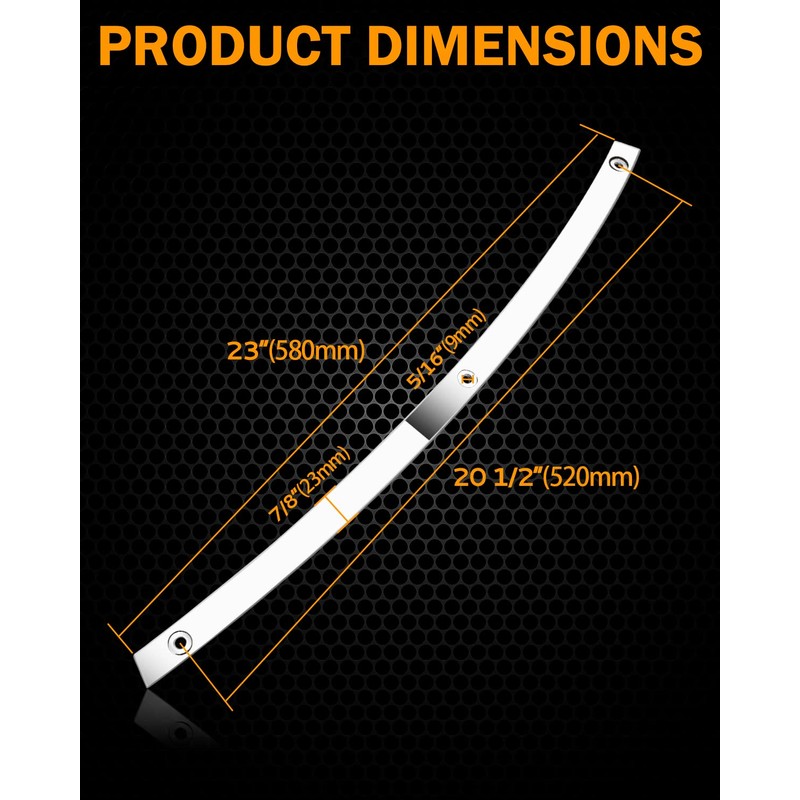 PBYMT Batwing Windshield Trim, Polished Stainless Windshield Trim Compatible for