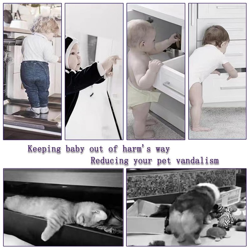 4 Pcs Safe Drawer Locks, Update Child Proof Cupboard Locks,