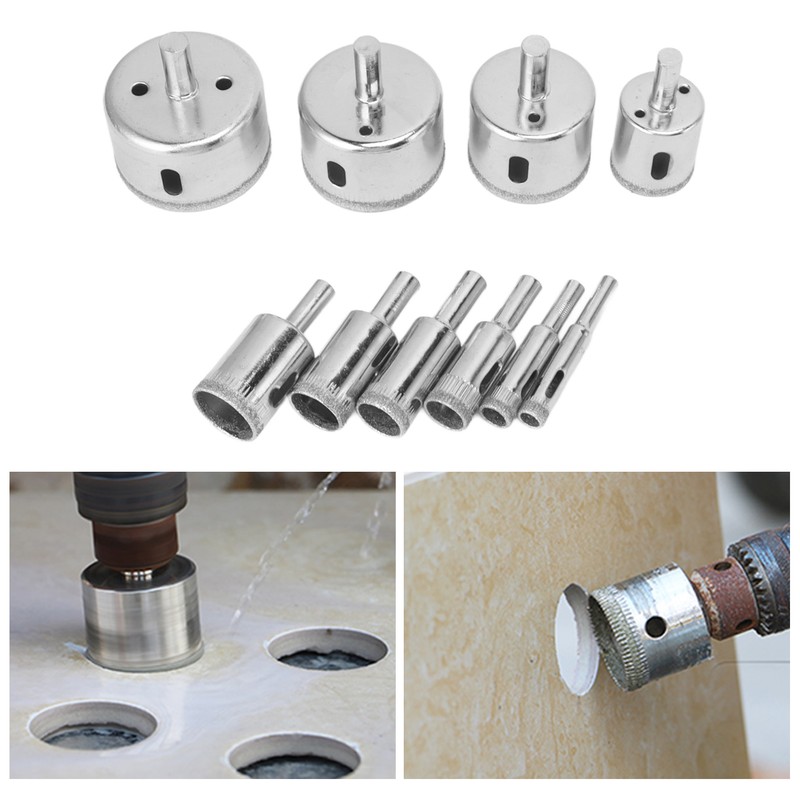 10PCS Diamond Drill Bit Diamond Hole Saw for Glass Tile