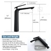 TOCALOCA Black Bathroom Faucet Tall Vessel Sink Faucet Matte Black