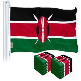 UD_G128 10 Pack: Kenya (Kenyan) Flag  3x5 feet  Printed 150D Indoor/Outdoor, Vibrant Colors, Brass Grommets, Quality Polyester,