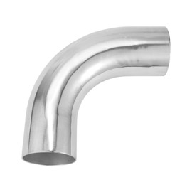 TUCKBOLD 76mm/3"OD 90 Degree Bend 6061 Aluminum Alloy Tube Intercooler Surface Polishing Air Intake Connection Hose Double Flat Head 150mm 5.9" 1mm 0.04"