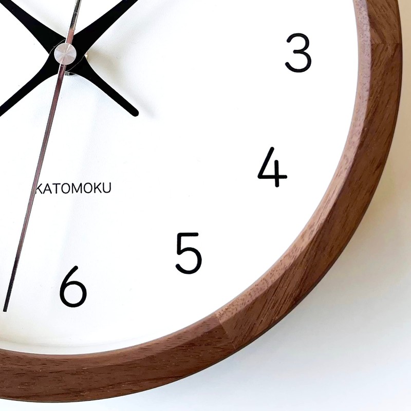 KATOMOKU Muku Clock 13 Walnut Radio Clock Continuous Second Hand