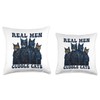 Nad-Cat Real Men Cuddle Cats Throw Pillow, 18x18, Multicolor
