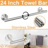 TocTen Bathroom Hardware Set, Stainless Steel 24IN Bath Towel Bar