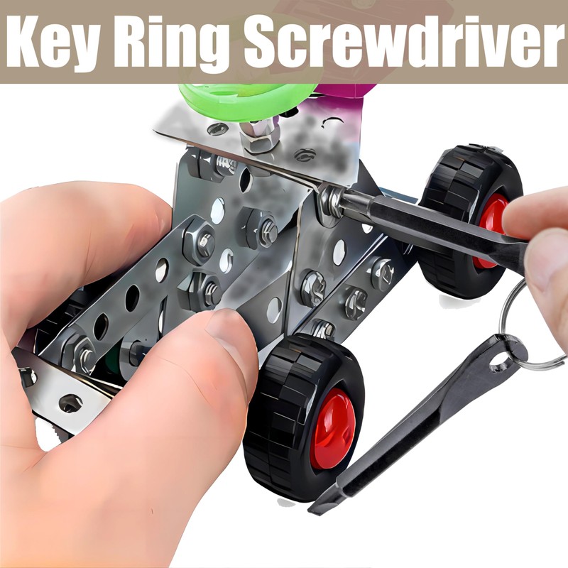 Treki Key Ring Screwdriver Set，8pcs Mini Pocket Keychain Screwdrivers Multifunction