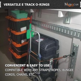 MorScan 10 Pack Steel E-Track O Ring Tie-Down Anchors, Heavy-Duty 2" Diameter O-Ring - 1,500 lb Working Load Limit, Secure Cargo in Trucks, Enclosed Trailers, Flatbeds, RVs, Vans