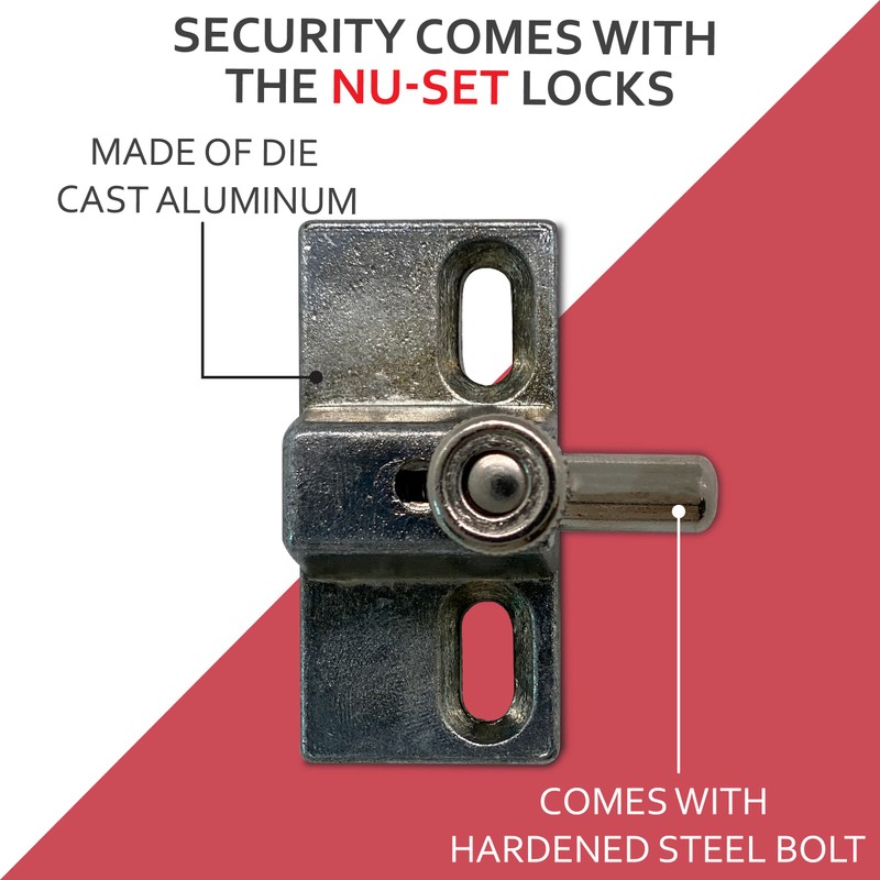 NU-SET 2978-6 Anti-Lifting Sliding Door Bolt, 6 Pack, Zinc