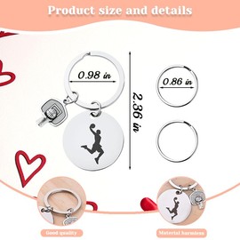 Basketball Themed Keychain for Girls Boys Coaches Birthday Christmas Gifts for Basketball Players Sports Fan Key Chains for Women Men Sports Ball Keychains for Dad Son Husband